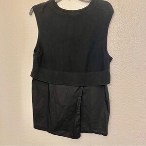 Banana Republic black crewneck knit sleeveless sweater vest open back blouse L
